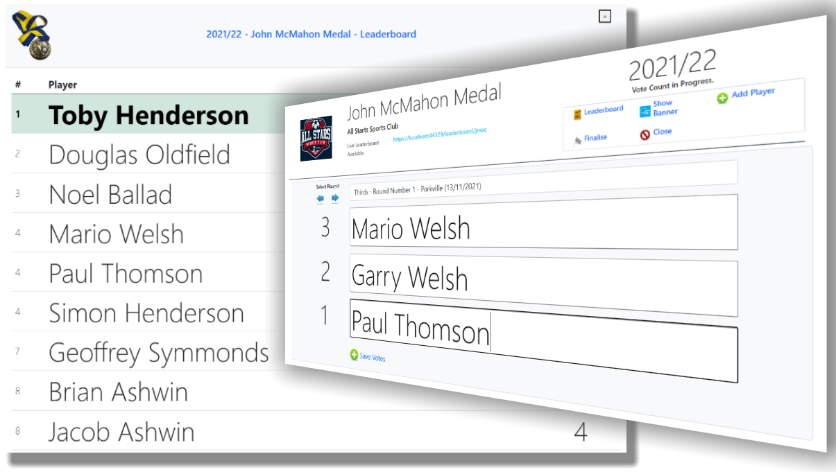Sports Vote Count Software